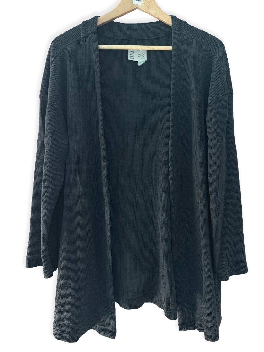 Anthropologie Saturday Sunday Charcoal Waffle Knit Cardigan S